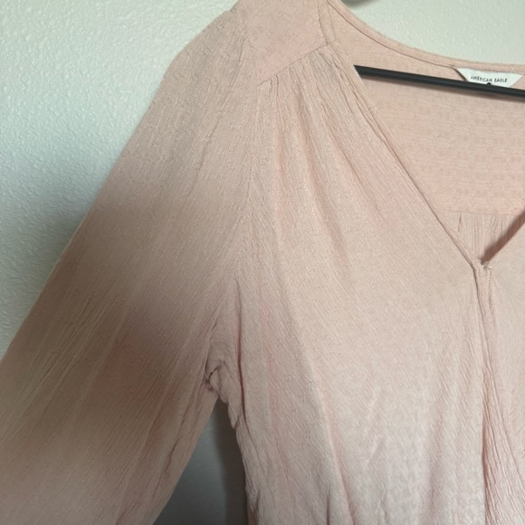 American Eagle Outfitters Blush Wrap Blouse Size Medium - Picture 5 of 7